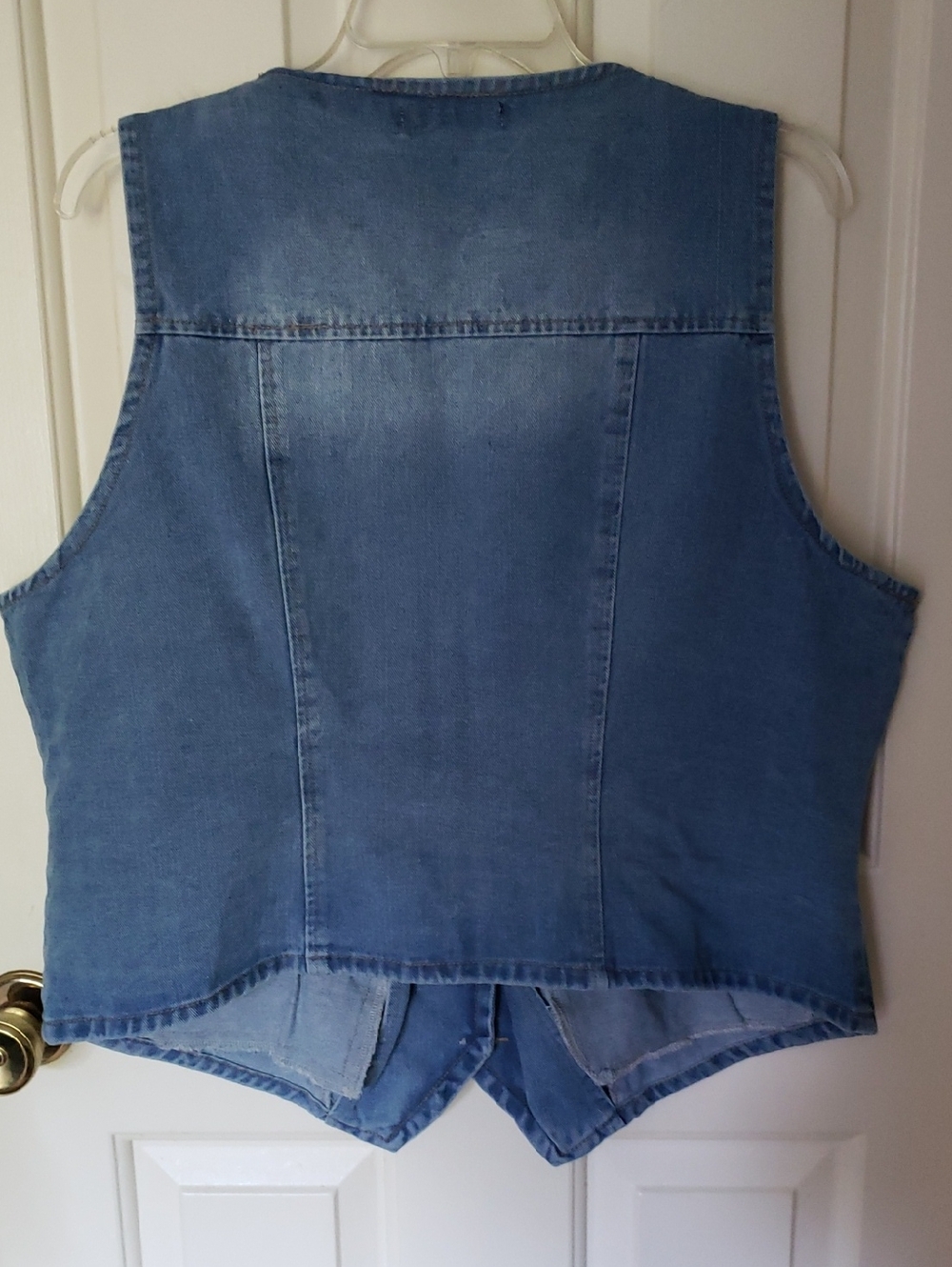 Allegra K Denim Sleeveless Button Up Light Wash Vest Size XL - Picture 9 of 14